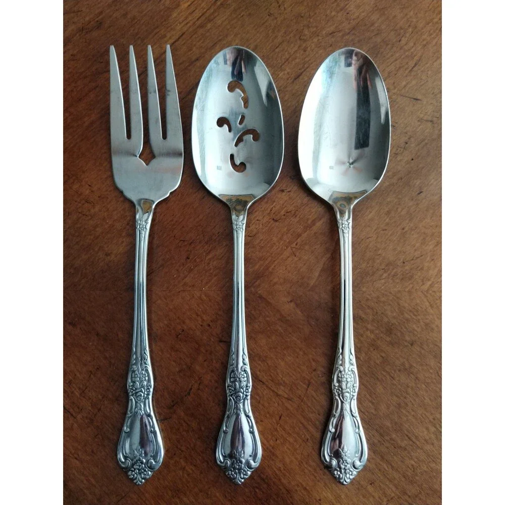 Lot 3 Serving Set Lot Oneida HH Kennett Square Stainless Distinction Deluxe